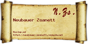 Neubauer Zsanett névjegykártya